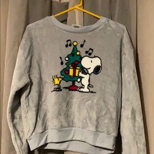 Peanuts cropped Christmas sweatshirt